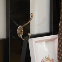 Set Appendi Abiti da Ingresso con Specchio e Scarpiera per 8 Paia di Scarpe, Nero Lucido