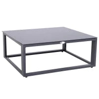 Set da Giardino 6 Pezzi con Divano da Giardino, in Alluminio e Poliestere, Piano del Tavolo in Vetro Temperato, con Cuscini, per 4-5 persone, Grigio