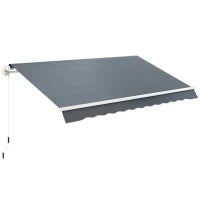 Telo di Ricambio Tenda Parasole Retrattile 3x2.5m in Poliestere Anti UV 50+, Giardino, Grigio