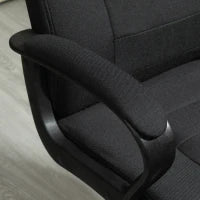 Sedia da Ufficio Ergonomica, Basculante e Imbottita con Altezza Regolabile, 62x76x110-119 cm, Nero