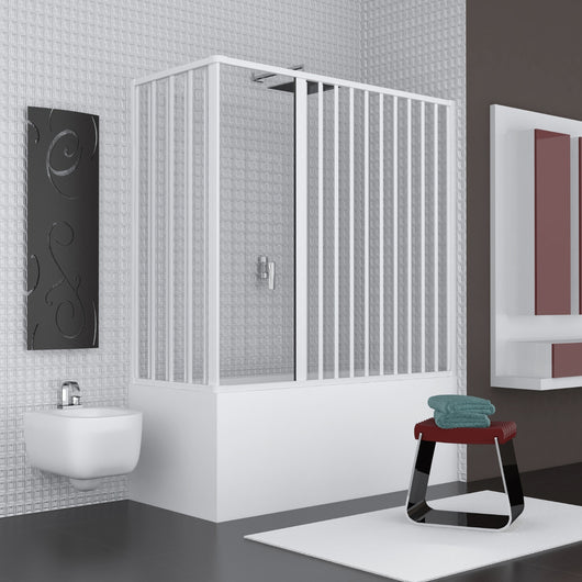 Box vasca estensibile a soffietto in pvc bianco con apertura centrale *** misure 70x160 cm, confezione 1