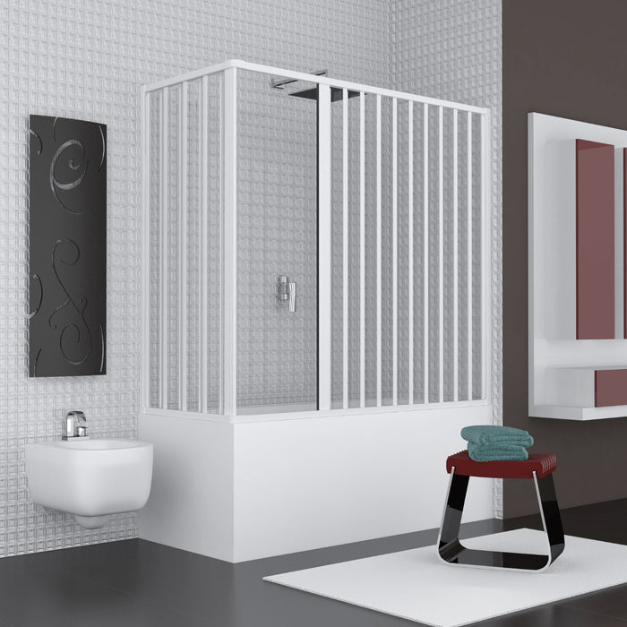 Box vasca estensibile a soffietto in pvc bianco con apertura centrale *** misure 70x170 cm, confezione 1