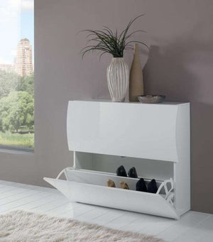 Scarpiera 2 ante L 101 x H 81.5 x P 26.6 cm 16 paia, colore bianco