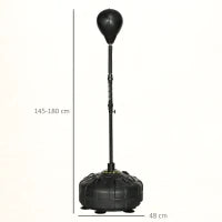 Punching Ball da Terra con Base Riempibile e Ventose, Altezza Regolabile da 145-180 cm, Nero