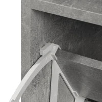 Mobile da Ingresso Appendiabiti con Scarpiera e Specchio Grigio Cemento