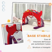 Canestro Basket per Bambini 5 in 1 con Altezza Regolabile, Porta da Calcio e Golf, Età 3-6 Anni, Rosso
