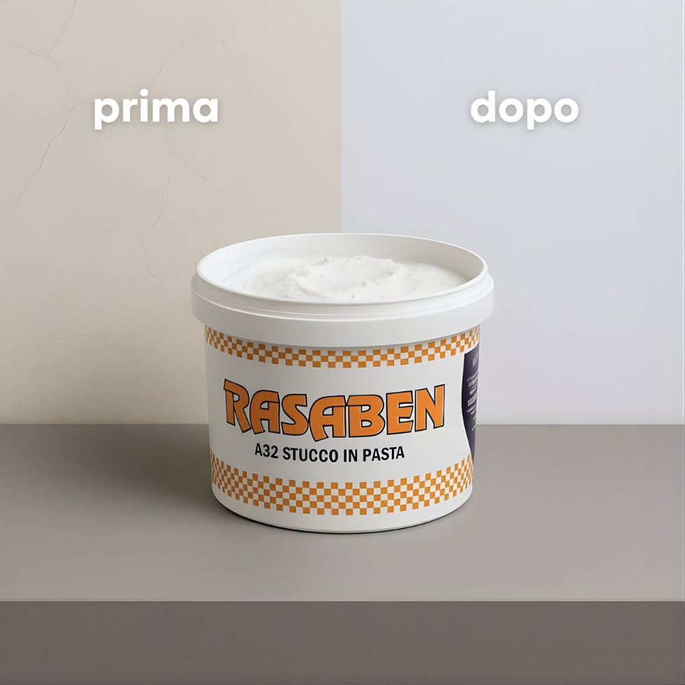 Stucco pronto in pasta riempitivo bianco per rifinitura muri *** formato 0.500 kg, confezione 1