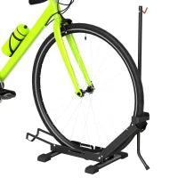 Rastrelliera per Bici Regolabile con Tubo di Supporto, in Acciaio e Plastica, 75x41x71-81 cm, Nero