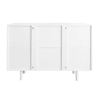 Credenza a goccia, con ante sagomate,  120×37,5×80,8 cm, Bianco