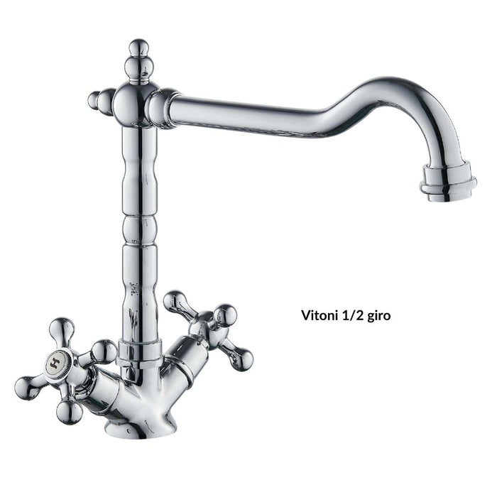 Rubinetto monoforo ottone cucina england two cromato erogazione orientabile *** confezione 1