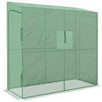 Serra da Giardino a Muro con 2 Porte Avvolgibili e Copertura in PE Anti UV, 200x80x200cm, Verde