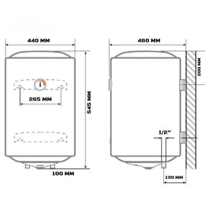 Ferroli calypso scaldabagno verticale elettrico garanzia 2 anni classe energetica c *** capacità 50 litri, confezione 1