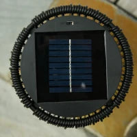 Lanterna Solare da Giardino LED con Pannello di Ricarica in Rattan e Metallo , Ø21.5x61cm, Nero