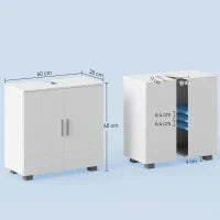 kleankin Mobile Sotto Lavabo Bagno a U con 2 Ante e Ripiano Interno Regolabile, 60x30x60cm