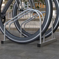 Rastrelliera per 2 Biciclette in Acciaio con Posizione Regolabile, 50x34x27.5 cm, Argento