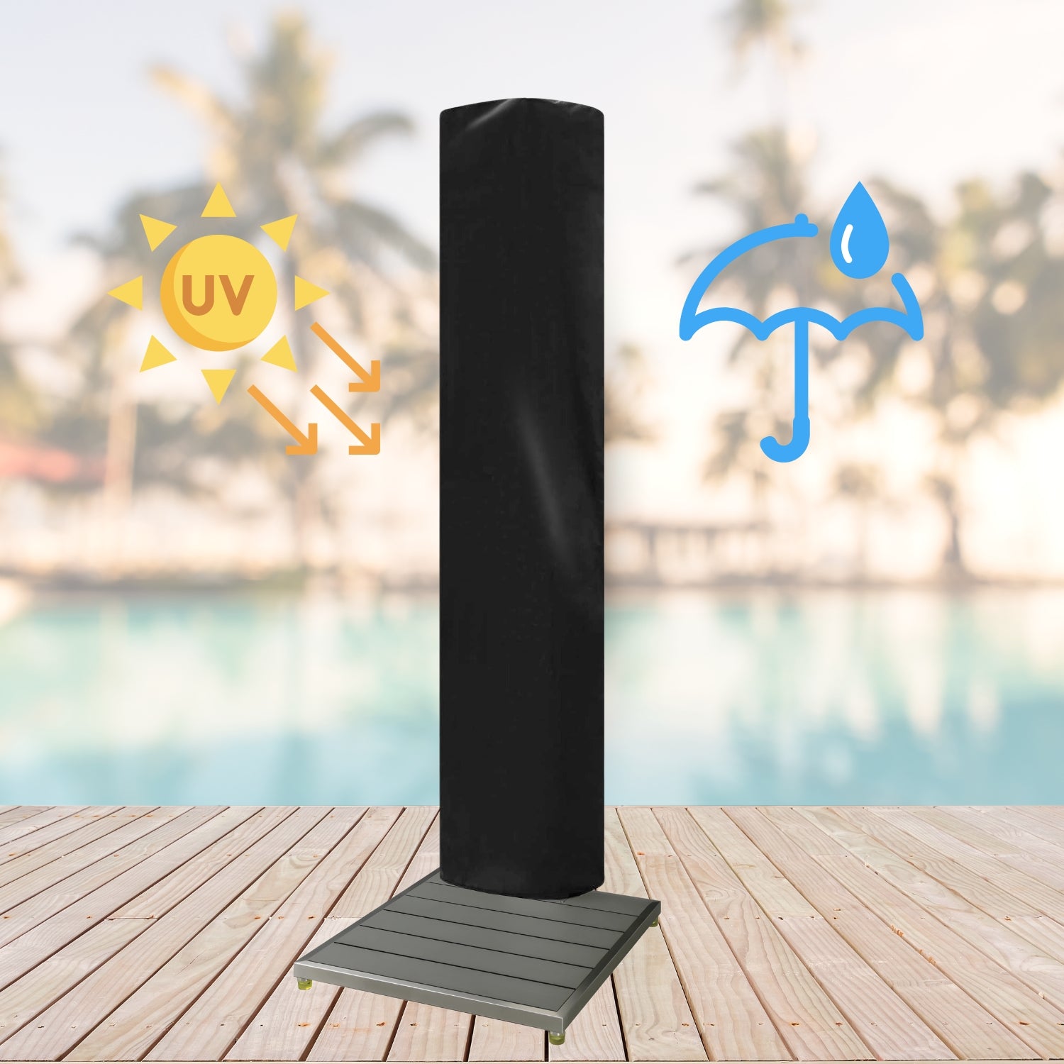 Custodia protettiva doccia esterna impermeabile antivento rivestimento anti uv *** modello cedro, confezione 1