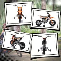 Moto Elettrica per Bambini con Rotelle Rimovibili, Sospensioni, Suoni e Indicatore di Carica, Arancione
