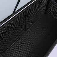 Baule da Esterno da 284L con Pistone a Gas, Rattan PE e Acciaio, 118x54x59 cm, Marrone Scuro