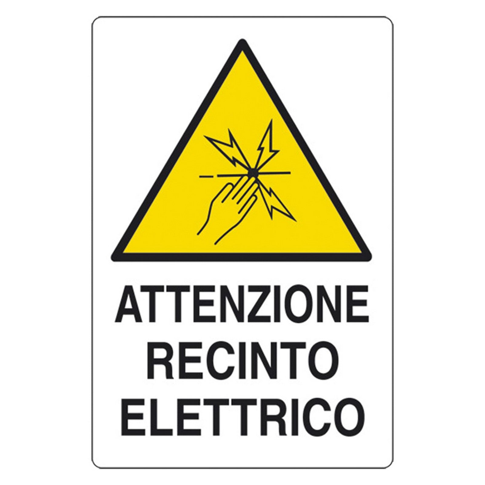 cartello 'attenzione recinto elettrico' cm 20 x 30 cod:ferx.106338nlm.s