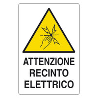 cartello 'attenzione recinto elettrico' cm 20 x 30 cod:ferx.106338nlm.s