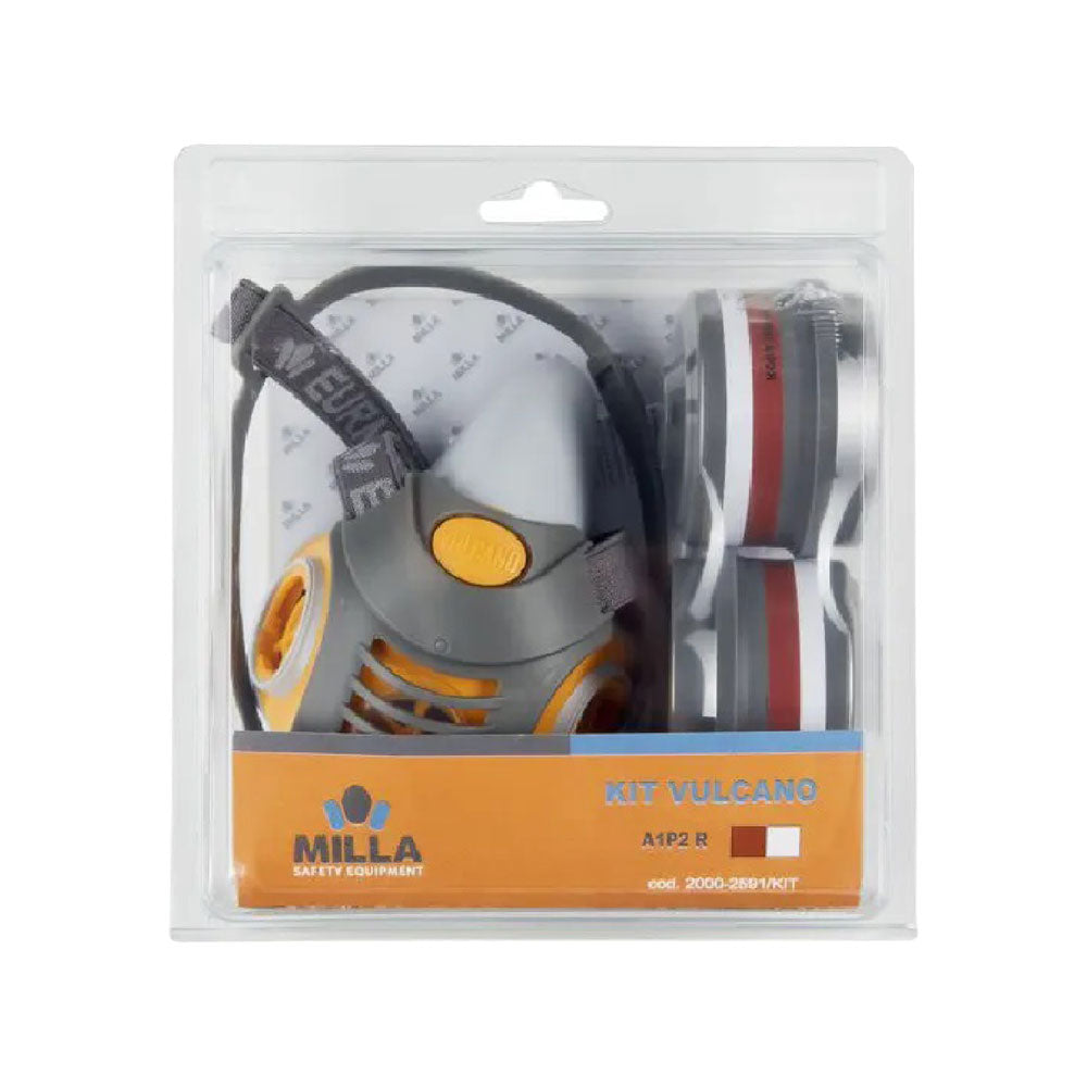 maschera respiratoria bifiltro 'vulcano' in kit con coppia filtri abek1p3 cod:ferx.1065994nlm