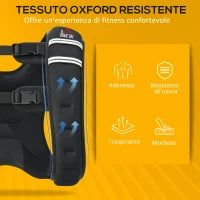 Giubbotto Zavorrato 5kg Traspirante con Tasca Portaoggetti e Spallacci, in tessuto Oxford, 40x35 cm, Nero