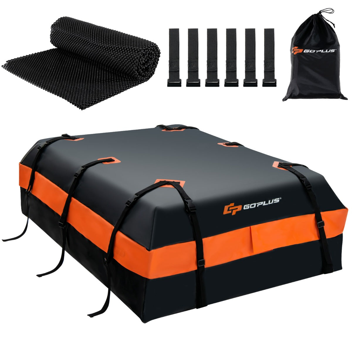 Borsa da tetto impermeabile per auto 132 x 100 x 43 cm con 560 L di spazio adatta a tutti i veicoli stile moderno PVC nero 20_0011502