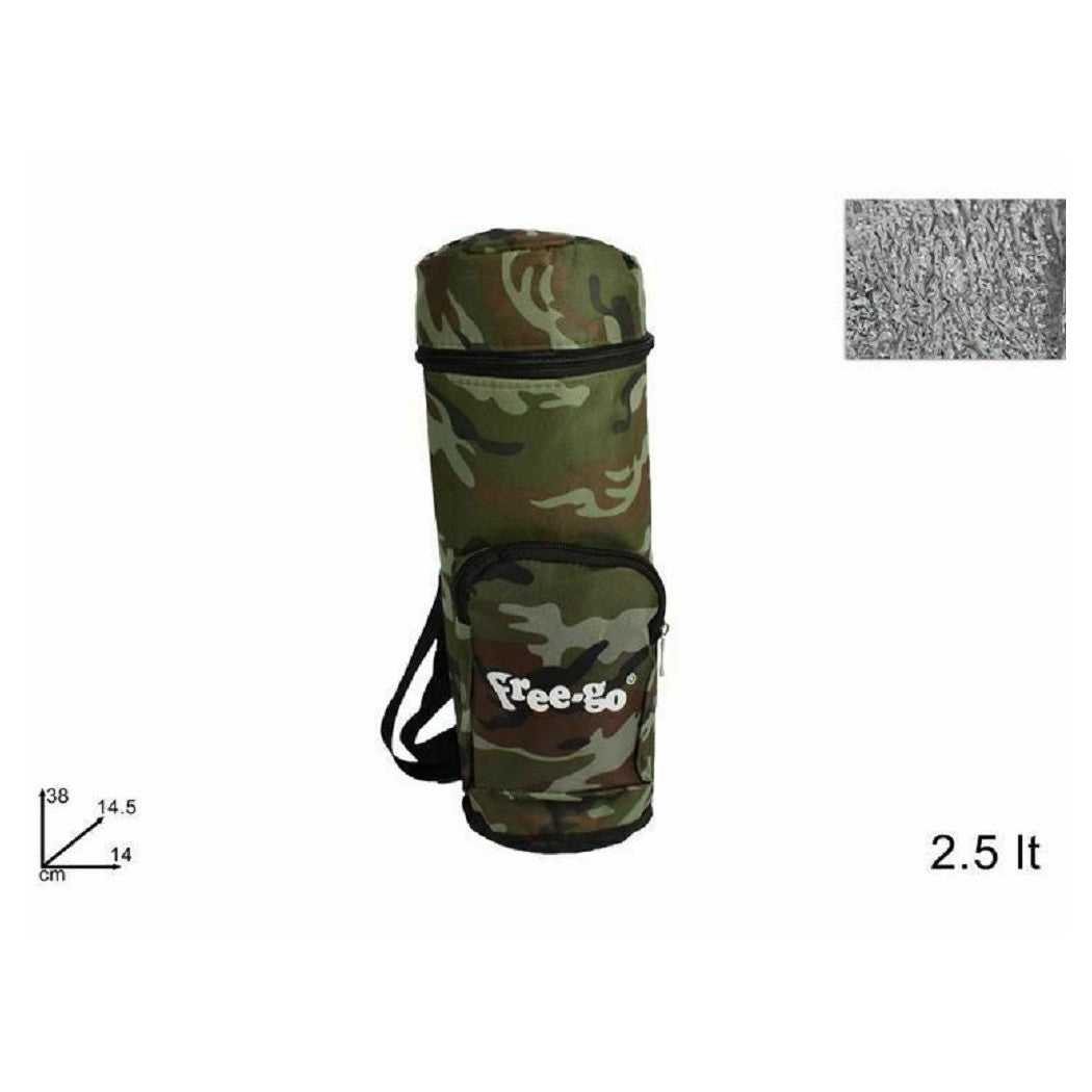 Trade Shop - Sacca Borsa Porta Bottiglie Termica 2,5 Lt Mimetico Spiaggia Mare Freddo Caldo -