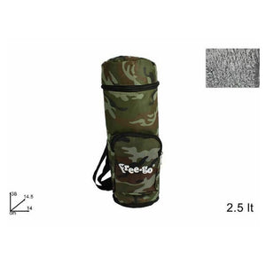 Trade Shop - Sacca Borsa Porta Bottiglie Termica 2,5 Lt Mimetico Spiaggia Mare Freddo Caldo -