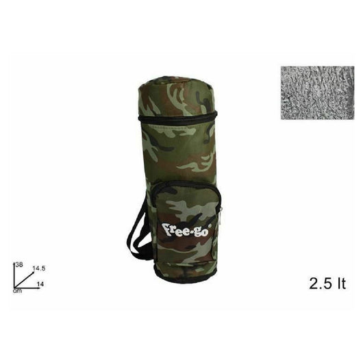 Trade Shop - Sacca Borsa Porta Bottiglie Termica 2,5 Lt Mimetico Spiaggia Mare Freddo Caldo -