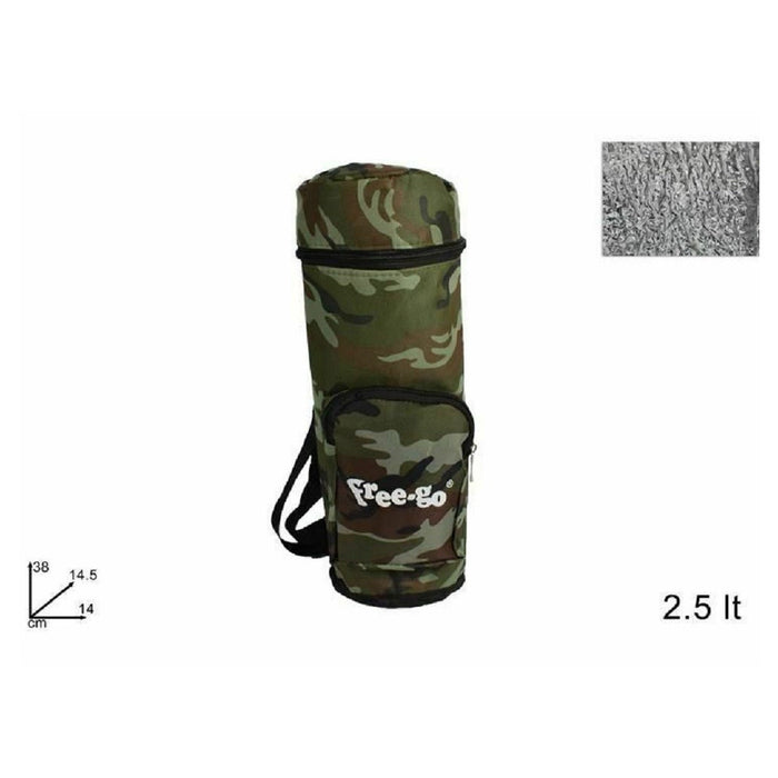 Trade Shop - Sacca Borsa Porta Bottiglie Termica 2,5 Lt Mimetico Spiaggia Mare Freddo Caldo -