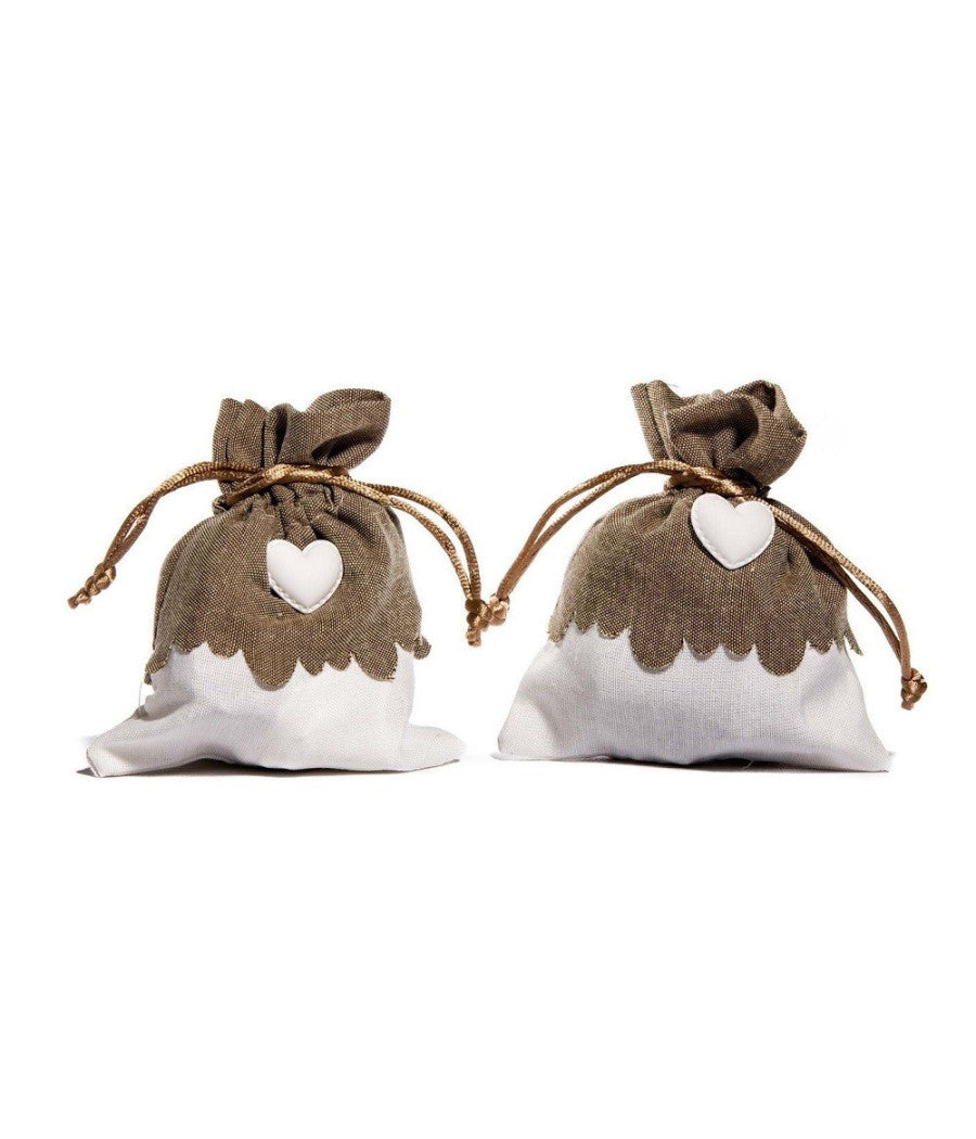 Sacchetti Porta Confetti Bomboniera Con Gessetto In Vari Colori Per Cerimonia  Marrone       