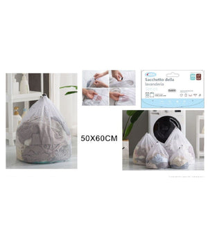 Sacchetto Lavanderia Bucato Borsa A Rete Biancheria 50x60 Cm Con Coulisse 58140         