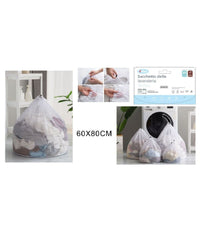 Sacchetto Lavanderia Bucato Borsa A Rete Biancheria 60 X 80cm Con Coulisse 58141         