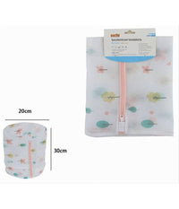 Sacchetto Lavanderia Lavaggio Rete Cerniera Biancheria 20x30 Cm A Fantasia 87434         