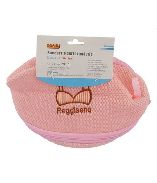 Sacchetto Lavanderia Lavatrice Con Zip Biancheria Intimo Reggiseno 16x16cm 59370         