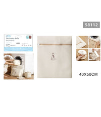 Sacchetto Lavatrice Beige Borsa Biancheria Vestiti Lavaggio A Rete 40x50cm 58112         