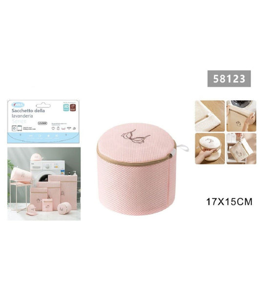 Sacchetto Lavatrice Rosa Borsa Biancheria Intima Lavaggio A Rete 17 X 15cm 58123         
