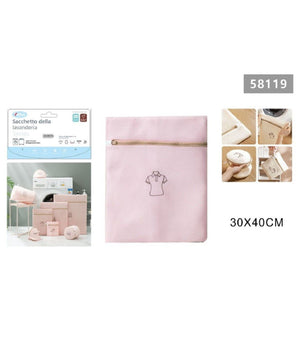 Sacchetto Lavatrice Rosa Borsa Biancheria Maglie Lavaggio A Rete 30x40cm 58119         