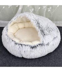 Sacco A Pelo Semi Chiuso Pelliccia Sintetica Morbido Per Gatti Cani Grigio 50cm         