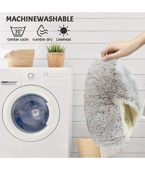 Sacco A Pelo Semi Chiuso Pelliccia Sintetica Morbido Per Gatti Cani Grigio 50cm         