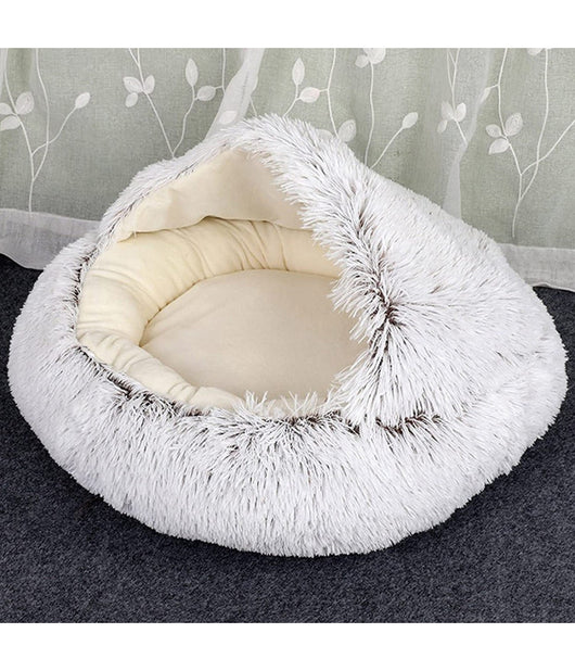 Sacco A Pelo Semi Chiuso Pelliccia Sintetica Morbido Per Gatti Cani Marrone 65cm         