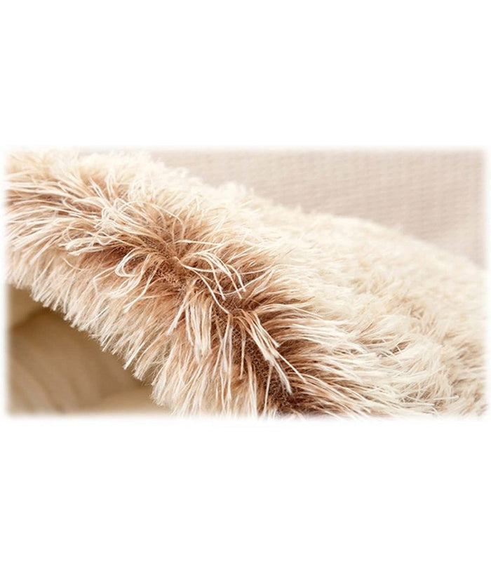 Sacco A Pelo Semi Chiuso Pelliccia Sintetica Morbido Per Gatti Cani Marrone 65cm         