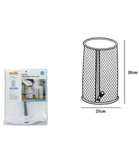Sacco A Rete Fine Forma Cilindrica Lavatrice Proteggi Bucato Con Zip 30x25cm 59992         