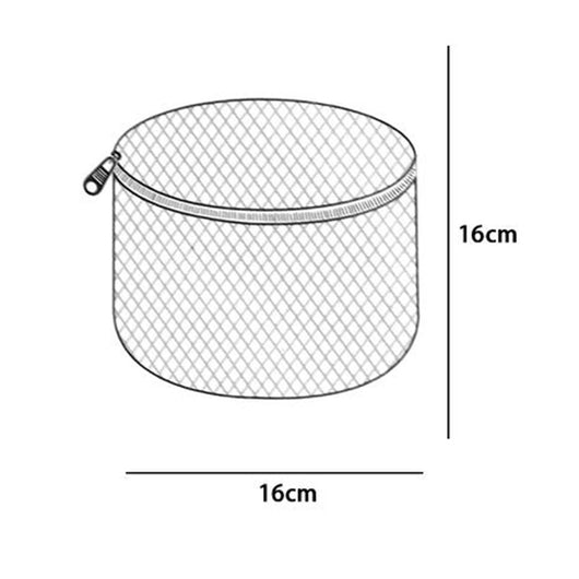 Trade Shop - Sacco A Rete Fine Forma Rotonda Proteggi Bucato Per Intimo Con Zip 16x16cm 59994         