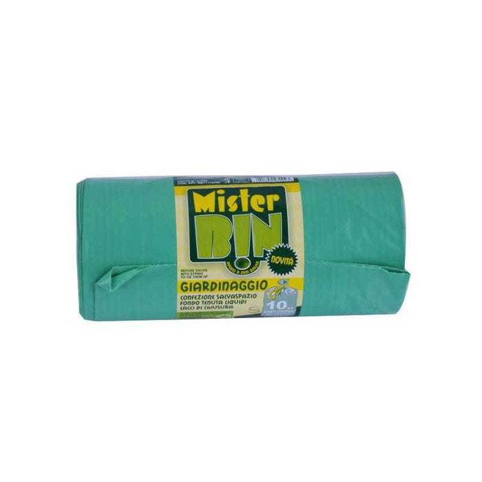 Sacco Giardino Legacci Verde 77X110 pz.10 Mr.Bin