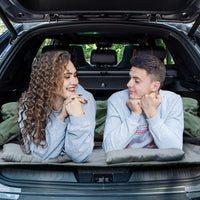 Sacco a pelo in poliestere XL matrimoniale con 2 cuscini e borsa per 2 persone Verde-Letti e sacchi a pelo