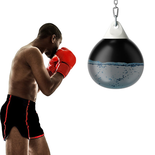 Sacco da boxe ad acqua con tubo di riempimento d'acqua catena in metallo, Sacco per allenamento di jab Nero-Boxe