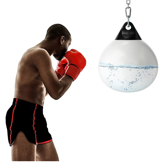 Sacco da boxe ad acqua con catena metallica regolabile fibbie di assicurazione, Sacco da allenamento Bianco-Boxe