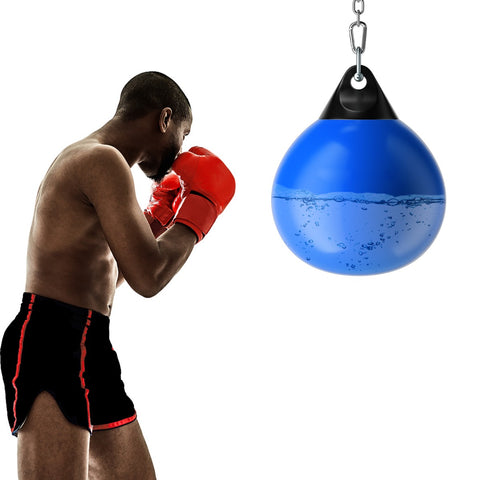Sacco da boxe ad acqua con tubo di riempimento d'acqua catena in metallo, Sacco per allenamento di jab Blu-Boxe